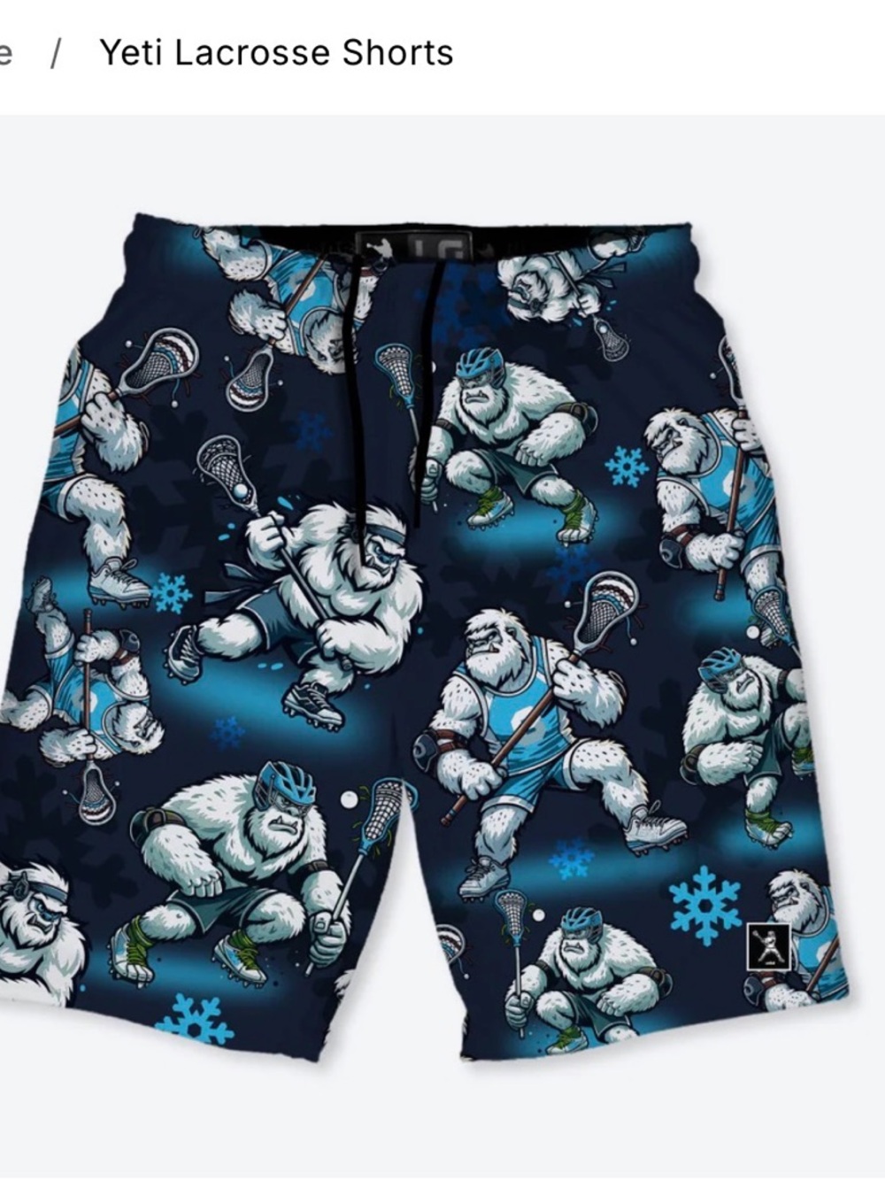 Yeti Lacrosse Print Lacrosse Unlimited  🥍 Shorts - Navy & Teal
